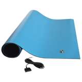 Rubber Table Mat, Includes Hardware, Smooth, Light Blue, 30" x 72" x .080" redirect to product page